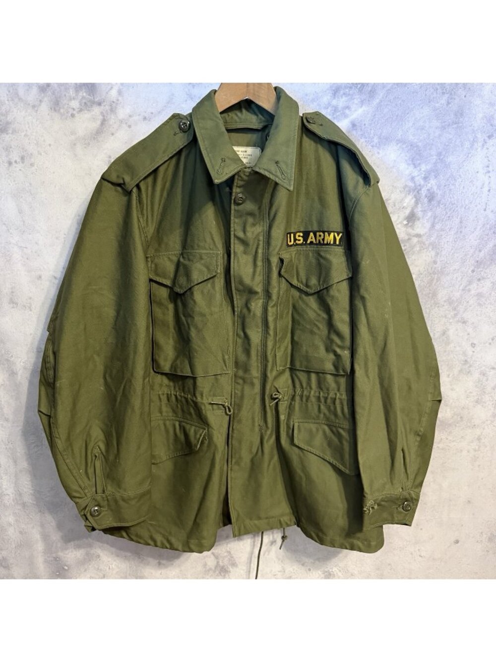 Vintage US Army Sateen OG-107 OM Shade Field Coat Wind Resistant Medium 60s